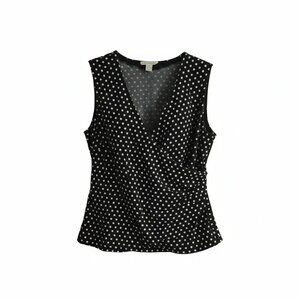 Black and White Polka Dot Wrap Top